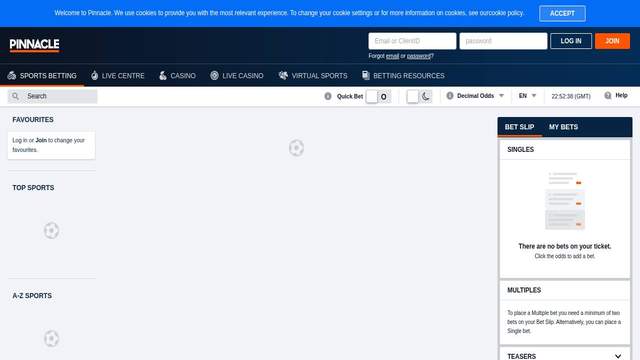 Pinnacle Hungary casino screenshot